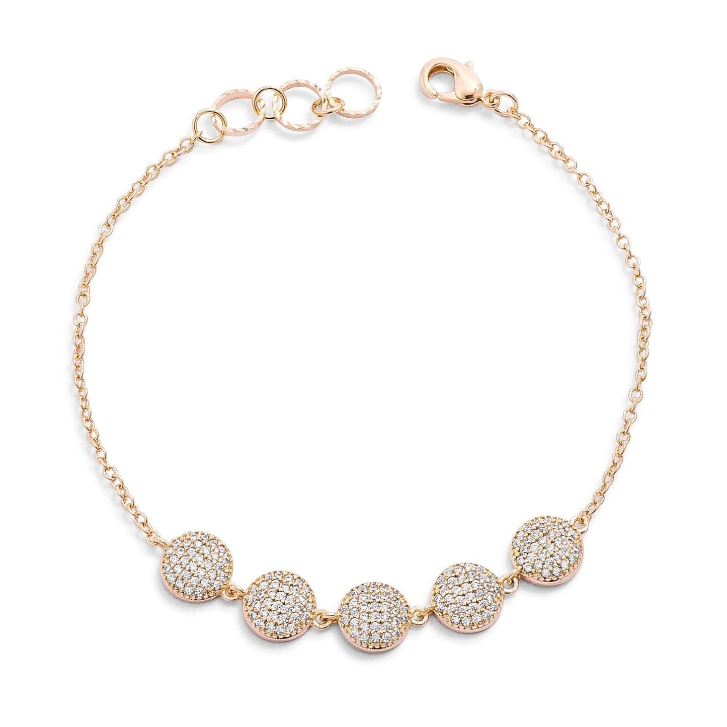 0.8ct Cubic Zirconia Goldtone Pave Disc Bracelet Bracelets Das Juwel