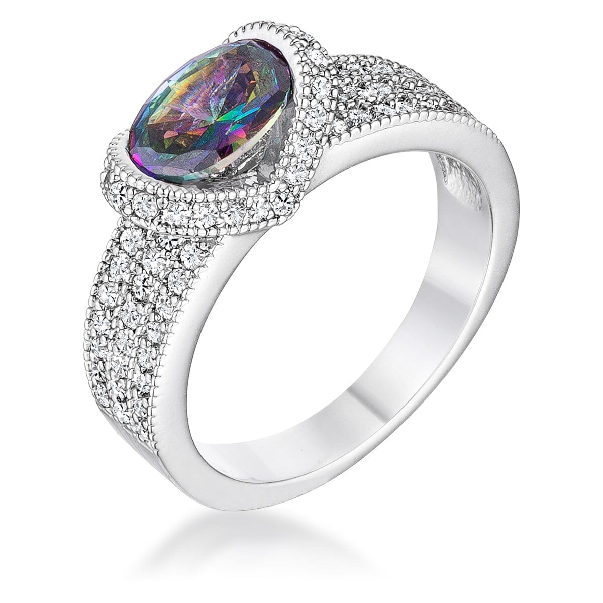 1.6 Ct Mystic Oval Cubic Zirconia Ring Rings Das Juwel