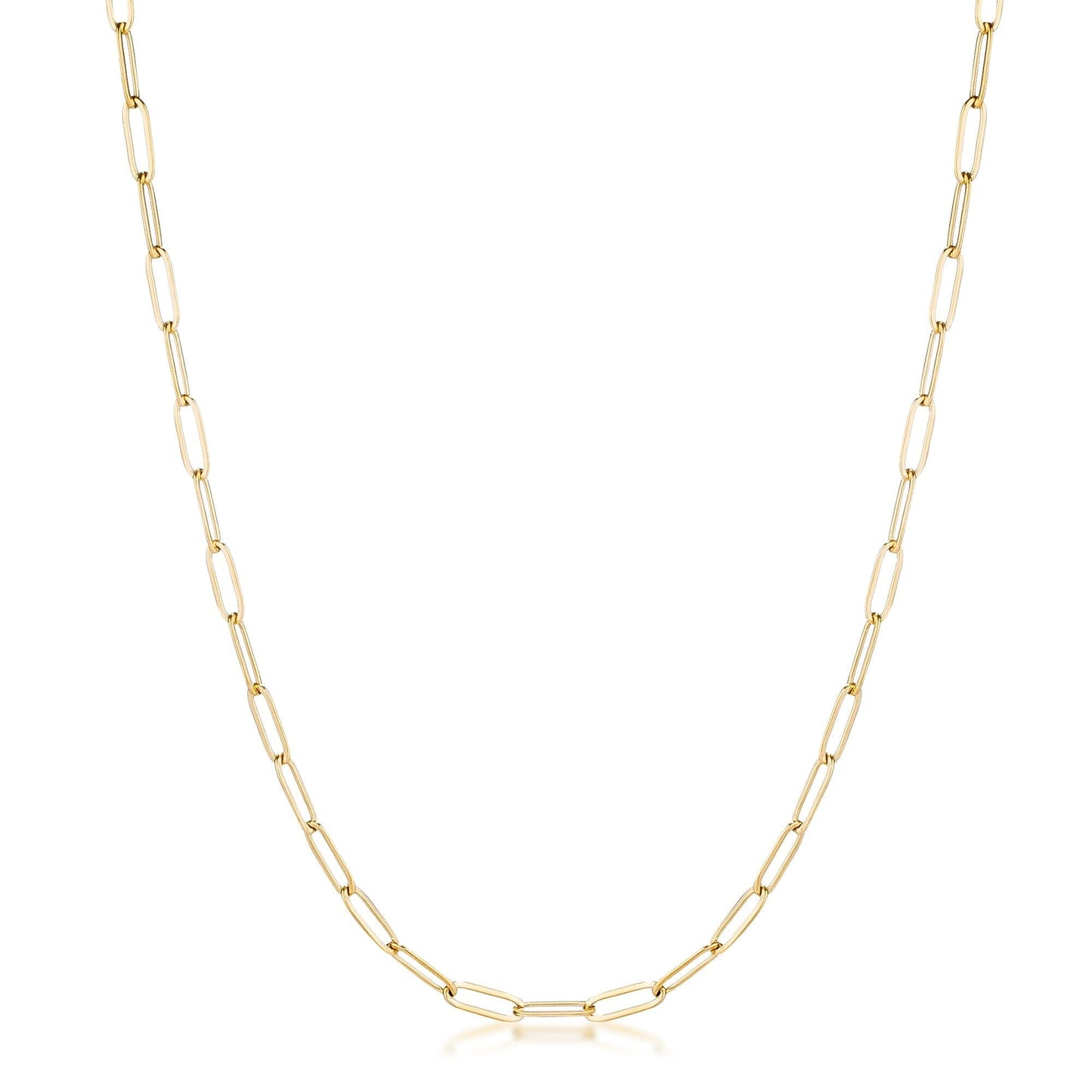 16 Gold Plated Linked Petite Paperclip Chain Necklace