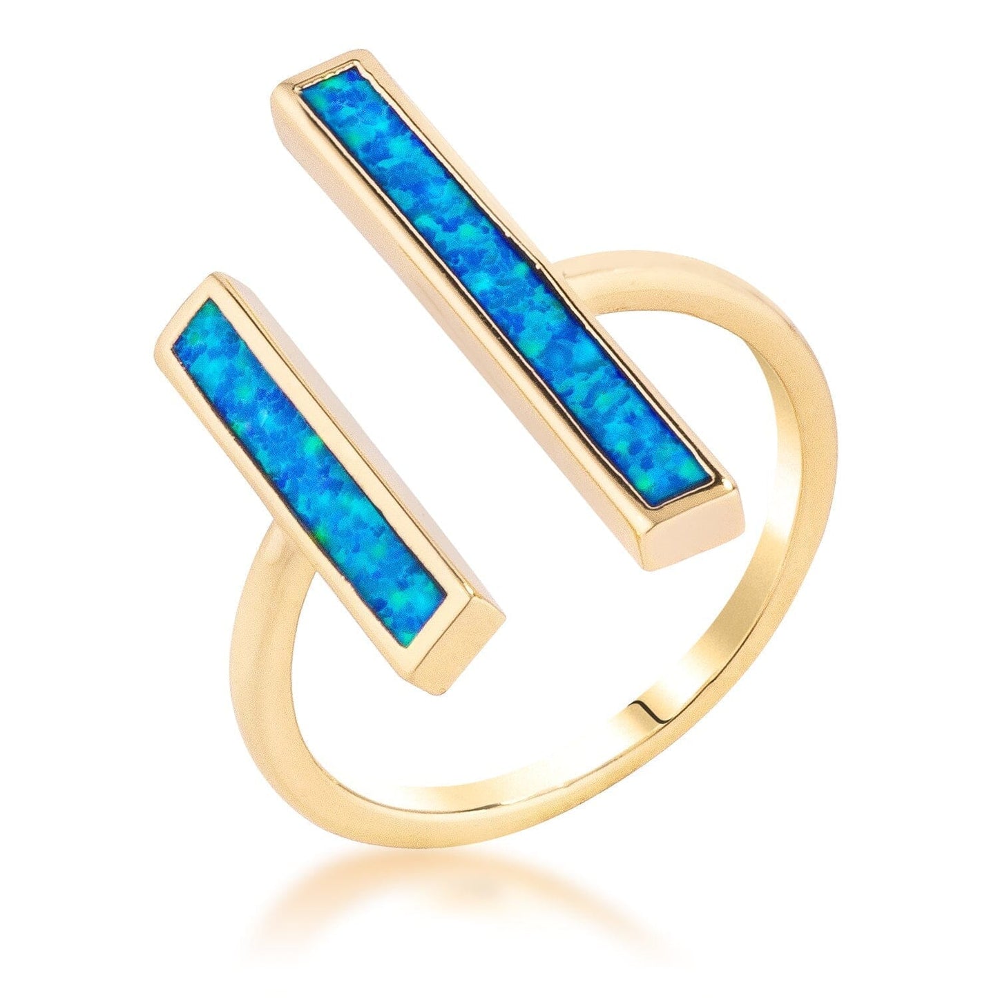18k Gold Plated Blue Opal Ring Rings Das Juwel