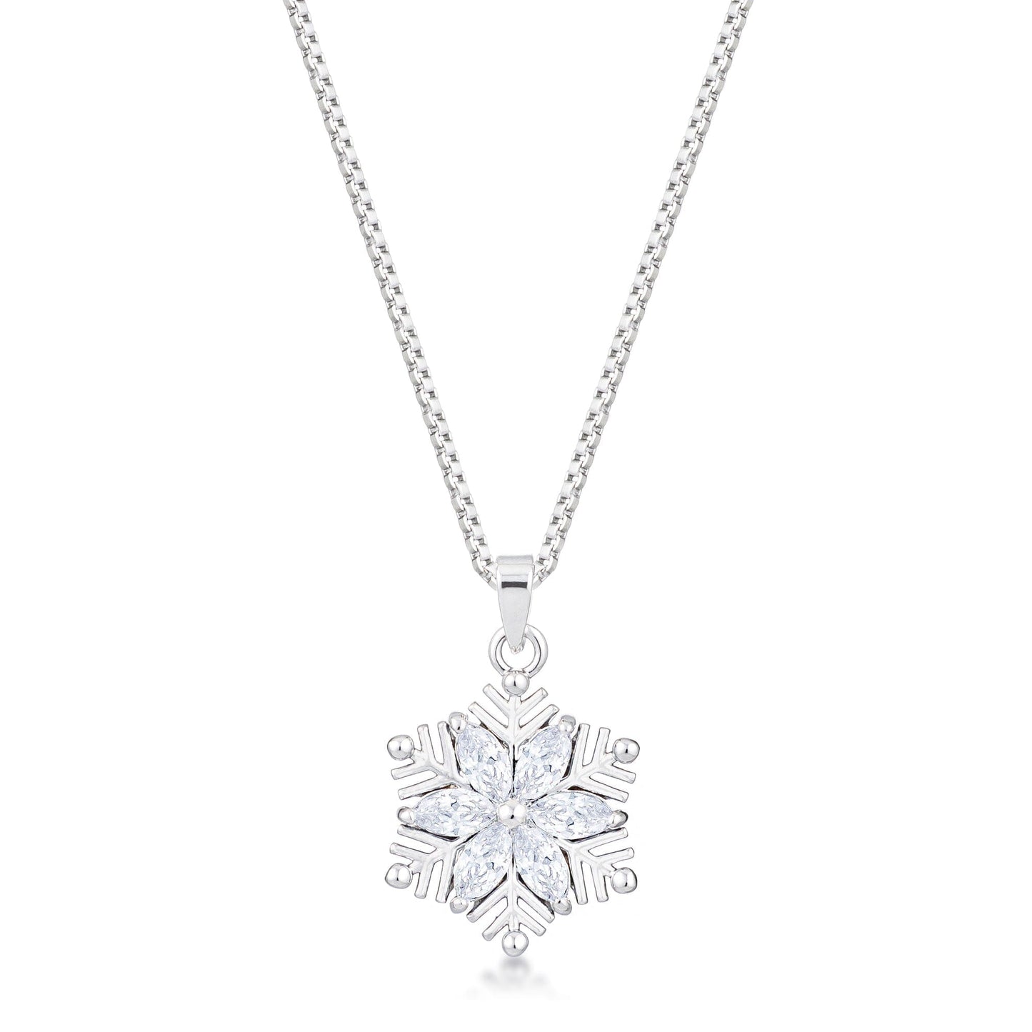 2.04Ct Rhodium Brilliant Marquise Snowflake Pendant Pendants Das Juwel