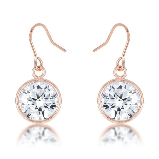 5.5 Ct Rose Gold Cubic Zirconia Drop Earrings Earrings Das Juwel