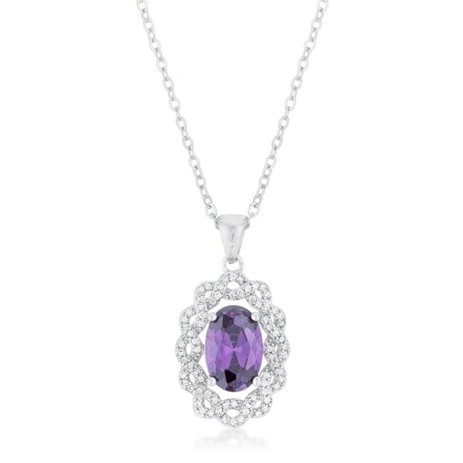 Amethyst Oval Drop Necklace Pendants Das Juwel