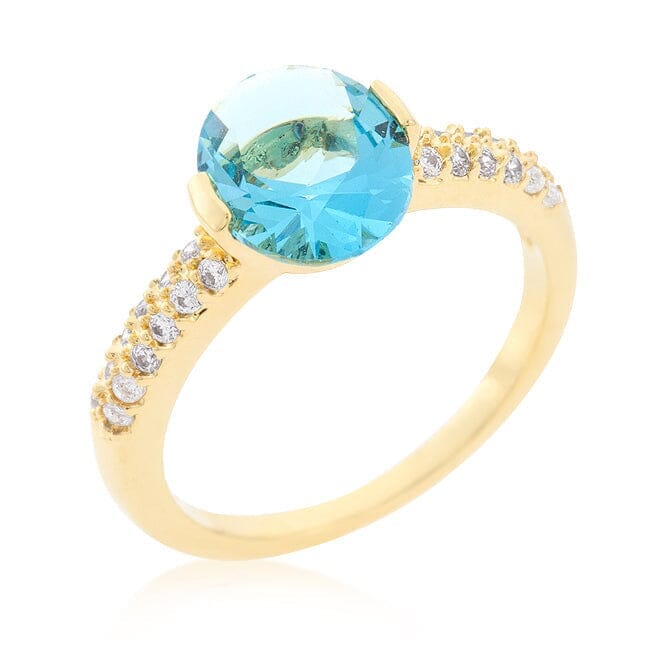 Aqua Oval Cubic Zirconia Engagement Ring Rings Das Juwel