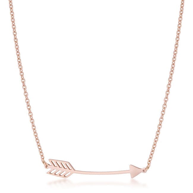 Arianna Rose Gold Stainless Steel Arrow Necklace Necklaces Das Juwel