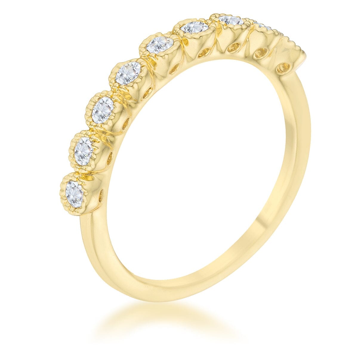 Bea 0.27ct Cubic Zirconia 14k Gold Delicate Band Rings Das Juwel