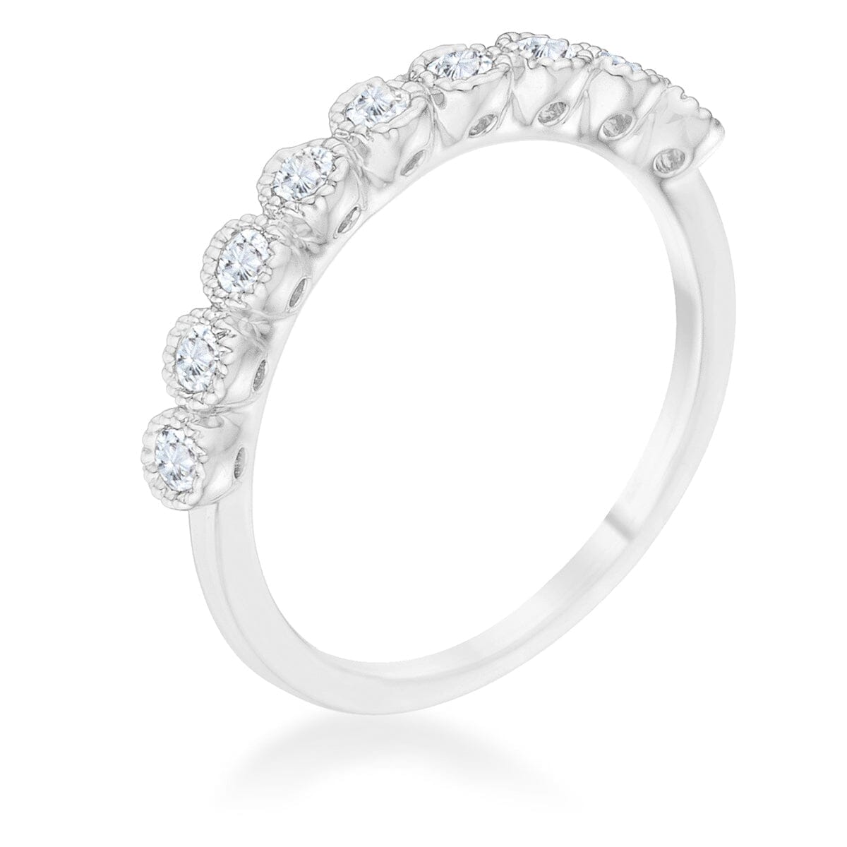 Bea 0.27ct Cubic Zirconia Rhodium Delicate Band
