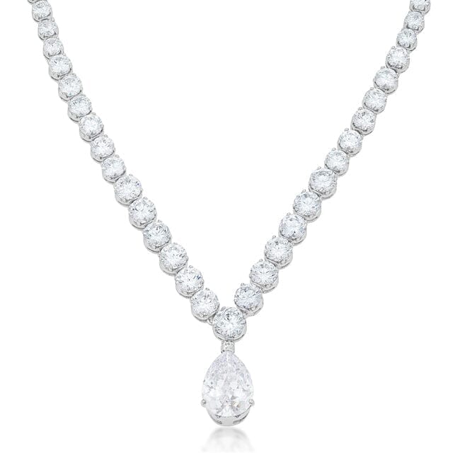 Bejeweled Cubic Zirconia Pear Drop Necklace Necklaces Das Juwel