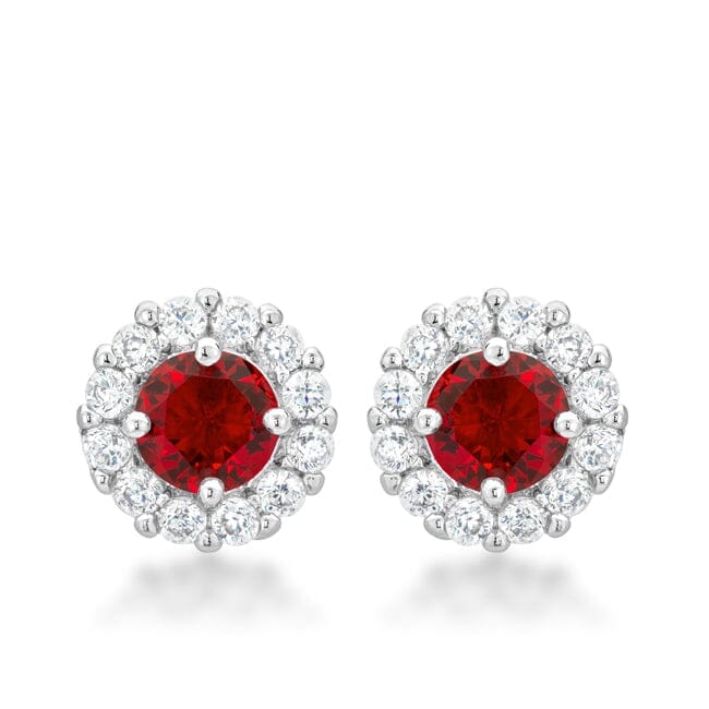 Bella Bridal Earrings in Ruby Red Earrings Das Juwel