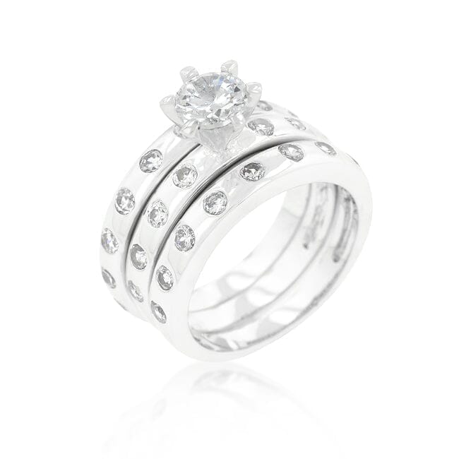 Bezel Set Engagement Ring Set Rings Das Juwel