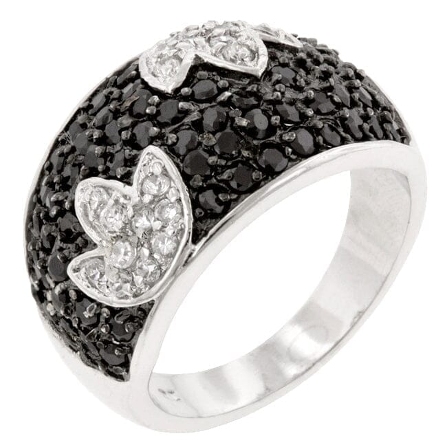 Black and White Tulip Ring Rings Das Juwel