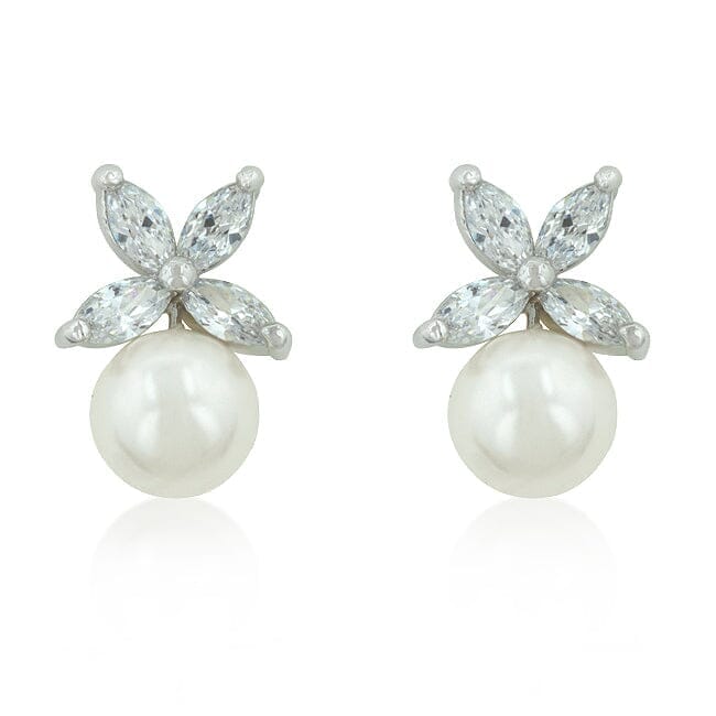Butterfly Pearl Stud Earrings Earrings Das Juwel