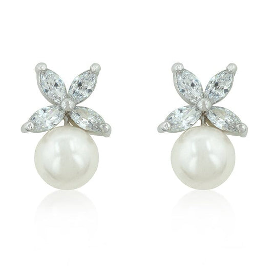Butterfly Pearl Stud Earrings Earrings Das Juwel 