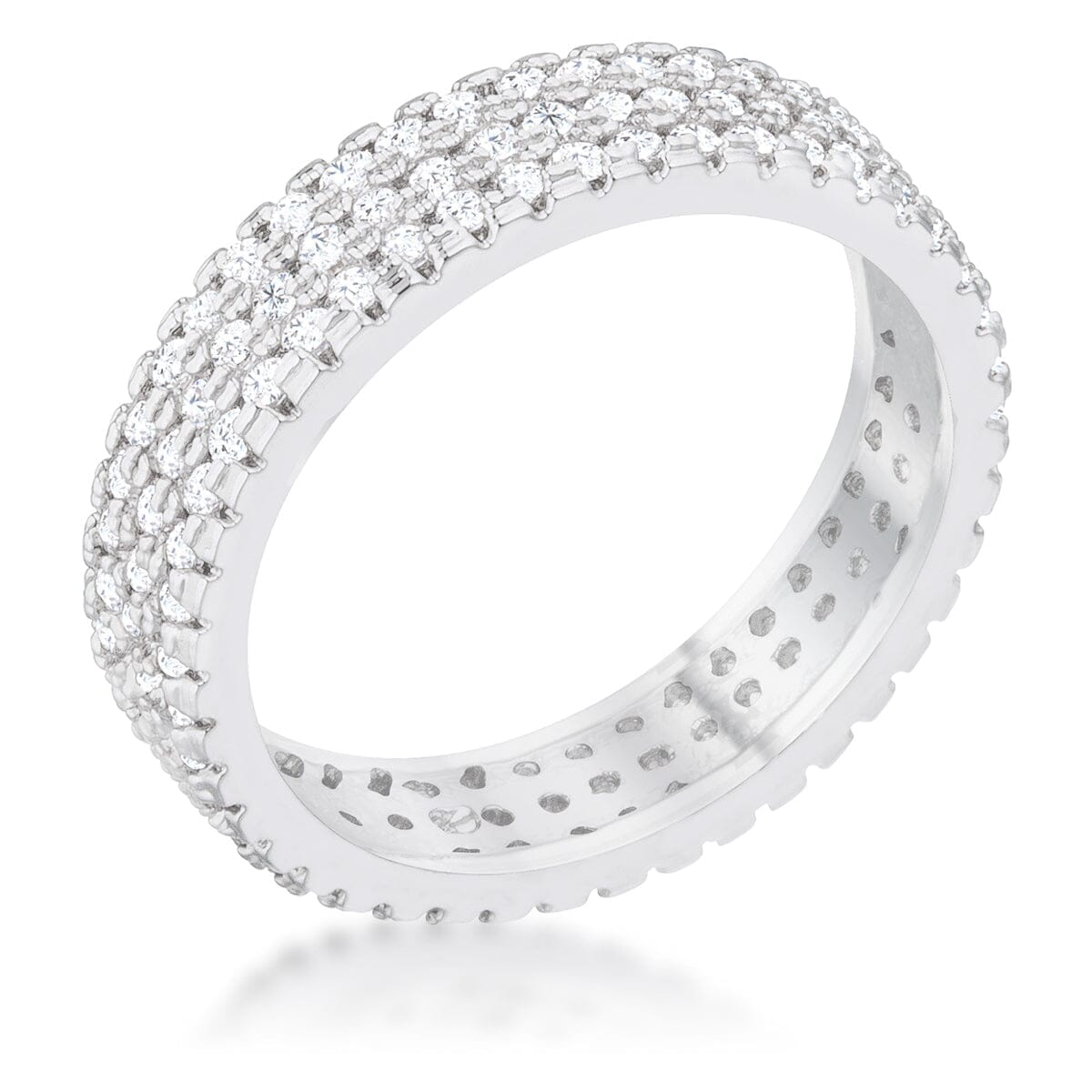 Chare 1.3ct Cubic Zirconia Rhodium Classic Band Ring