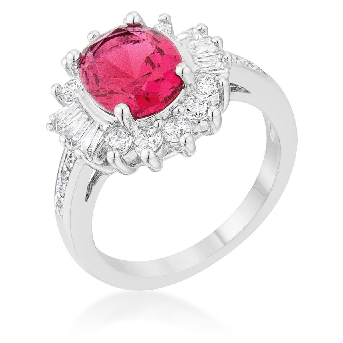 Chrisalee 3ct Aqua Cubic Zirconia Rhodium Classic Ring Rings Das Juwel