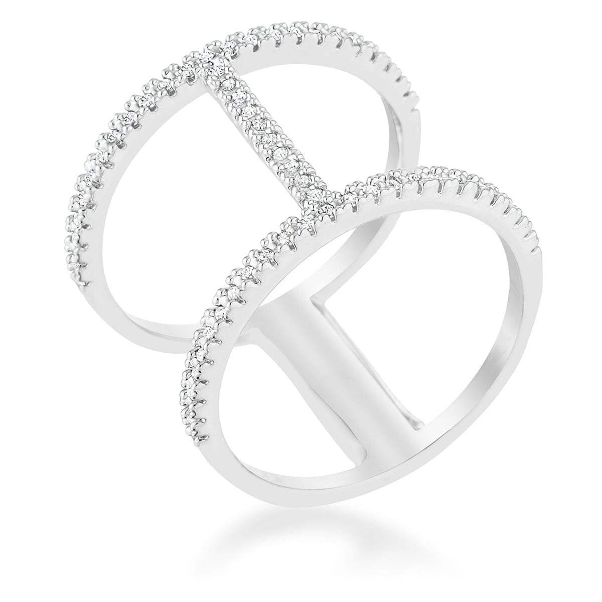 Christina 0.3ct Cubic Zirconia Rhodium Open Contemporary Wide Ring