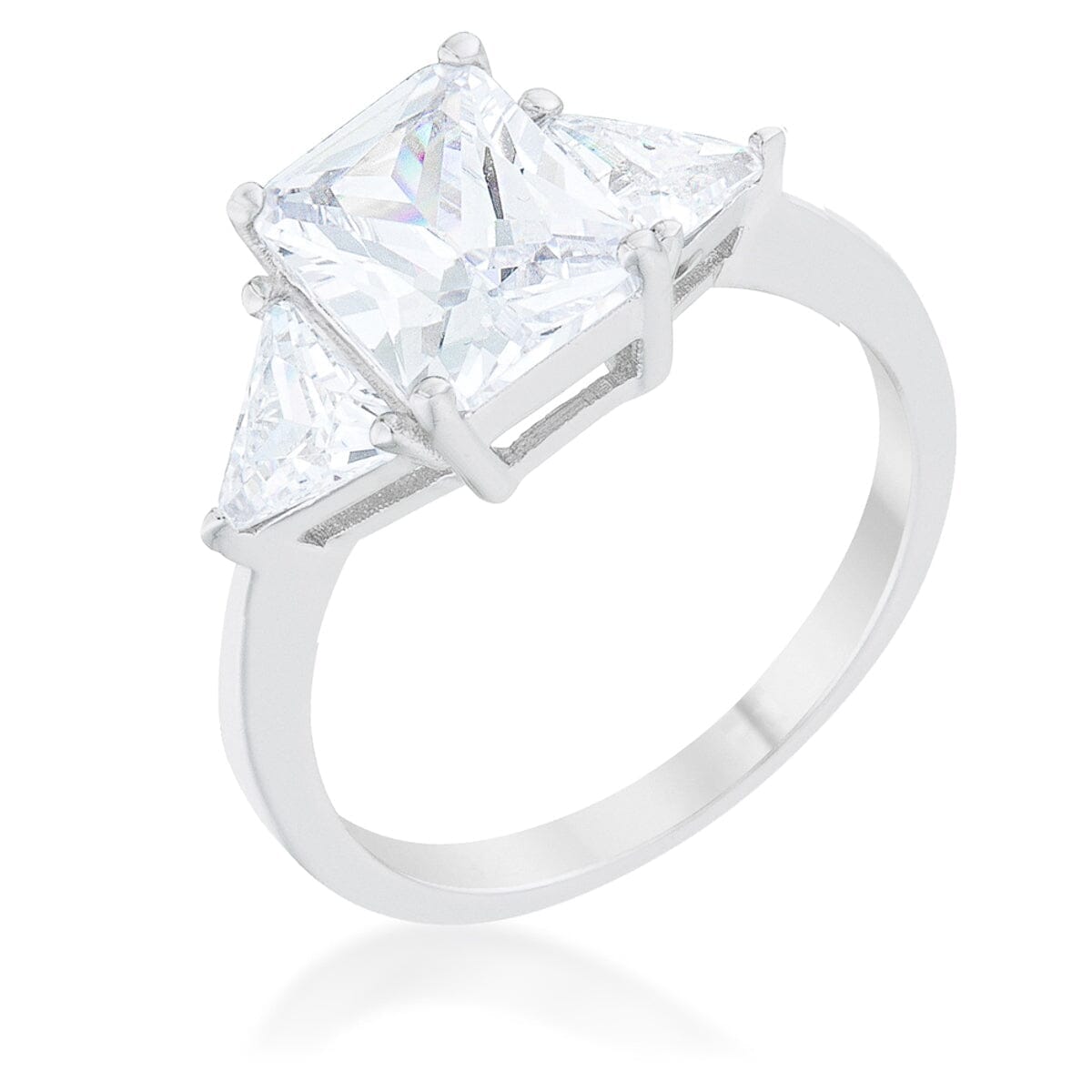 Classic Clear Rhodium Engagement Ring Rings Das Juwel
