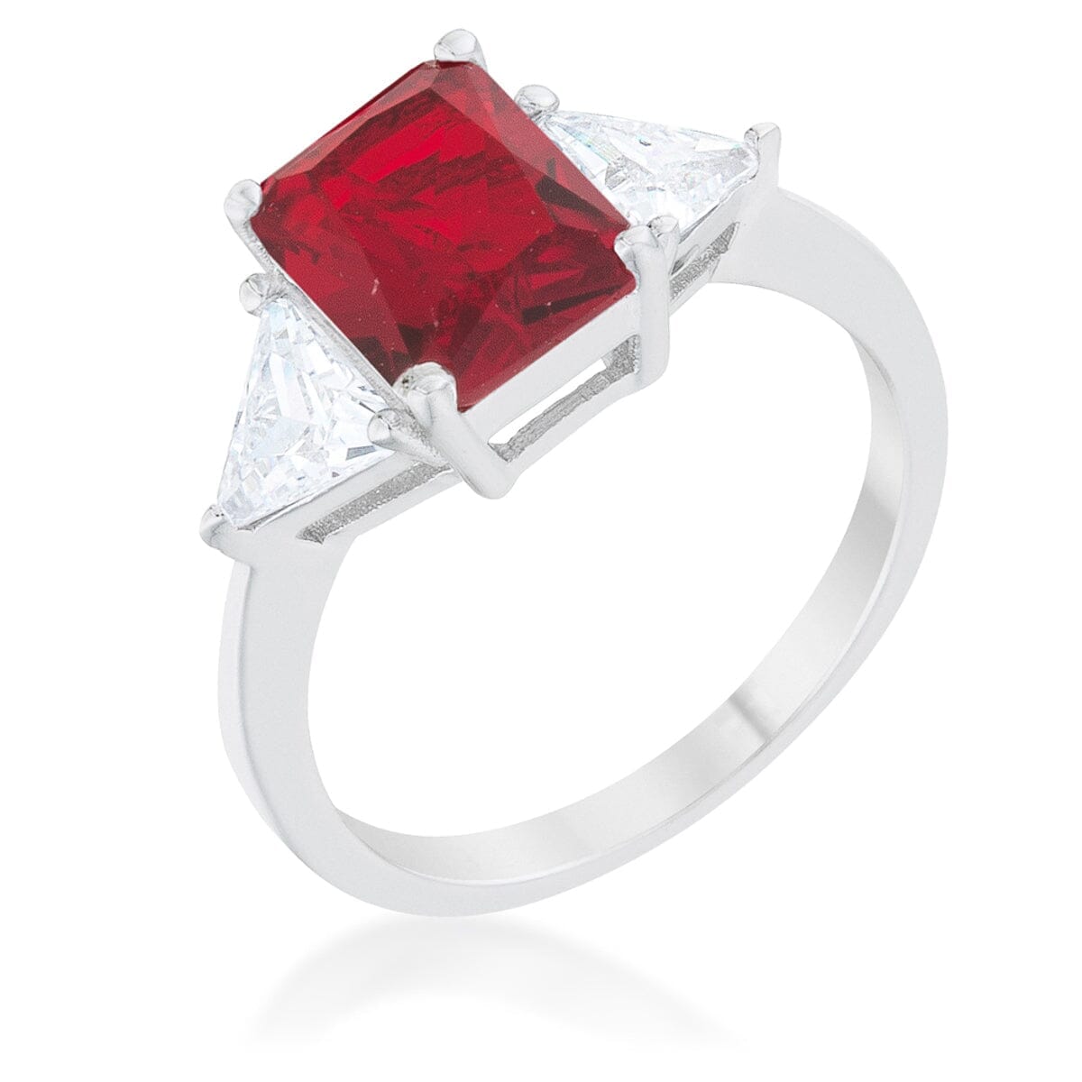 Classic Ruby Rhodium Engagement Ring Rings Das Juwel