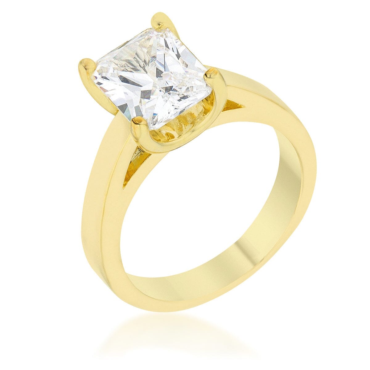 Cubic Zirconia Radiant Solitaire Ring Rings Das Juwel
