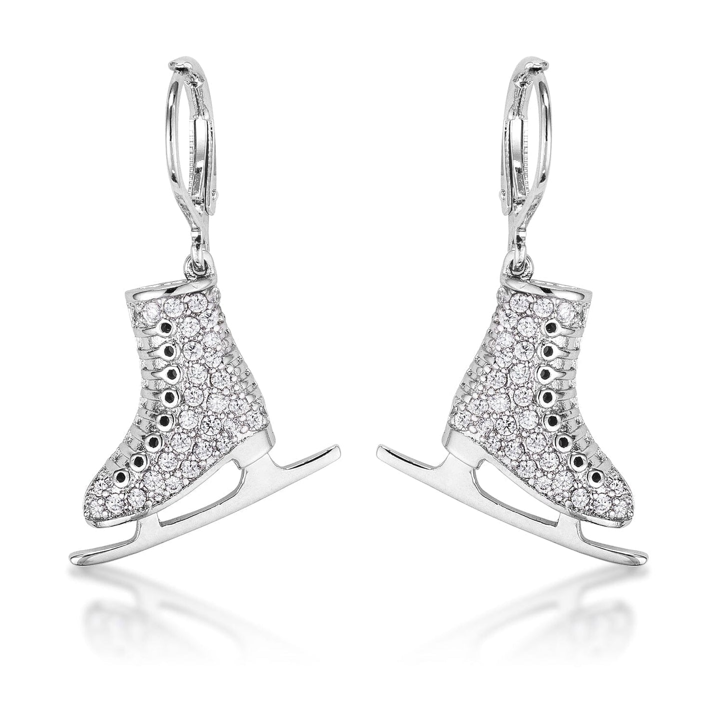Delicate .85Ct Rhodium Plated Ice Skate