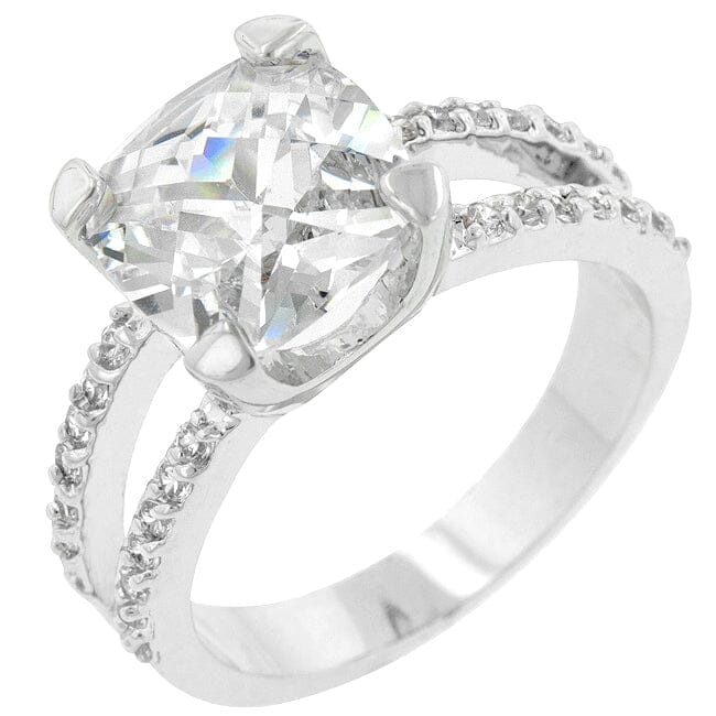 Double Band Cubic Zirconia Engagement Ring Rings Das Juwel