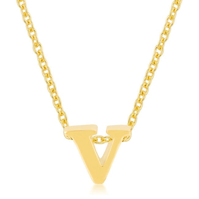 Golden Initial V Pendant Pendants Das Juwel
