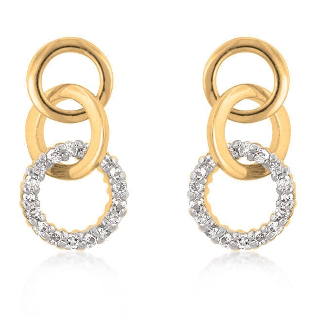 Goldtone Finish Triplet Hooplet Earrings Earrings Das Juwel