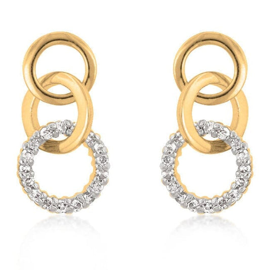 Goldtone Finish Triplet Hooplet Earrings Earrings Das Juwel 
