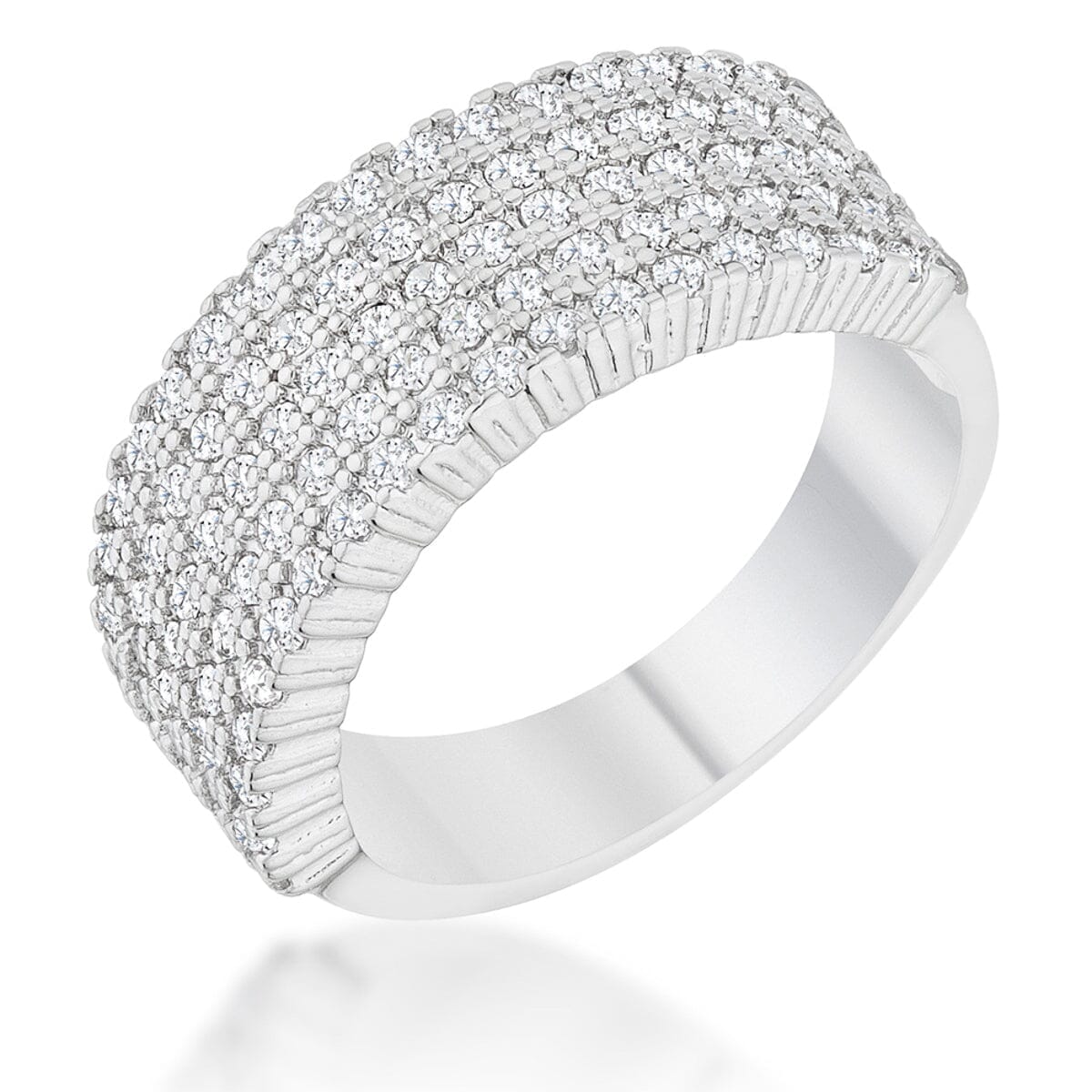 Gwen 1ct Cubic Zirconia Rhodium Wide Ring