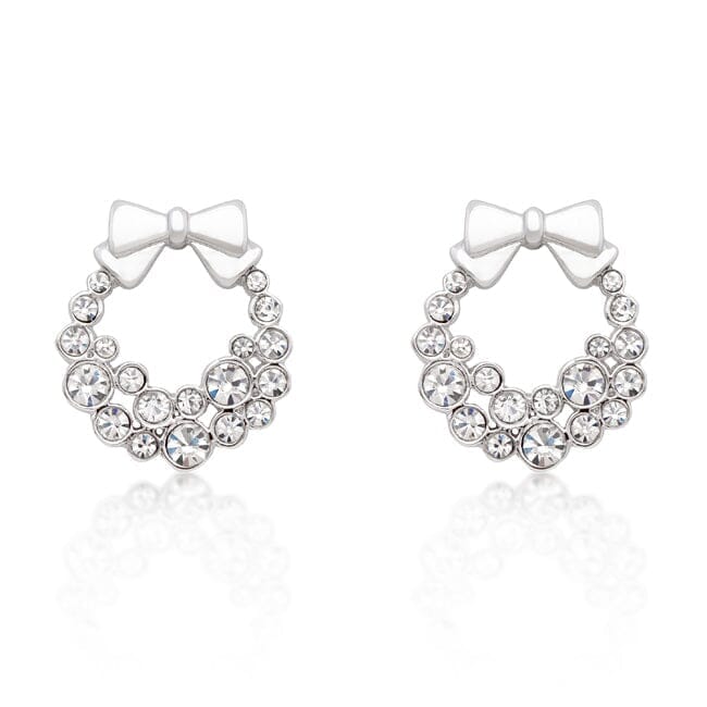 Holiday Wreath Clear Crystal Earrings Earrings Das Juwel