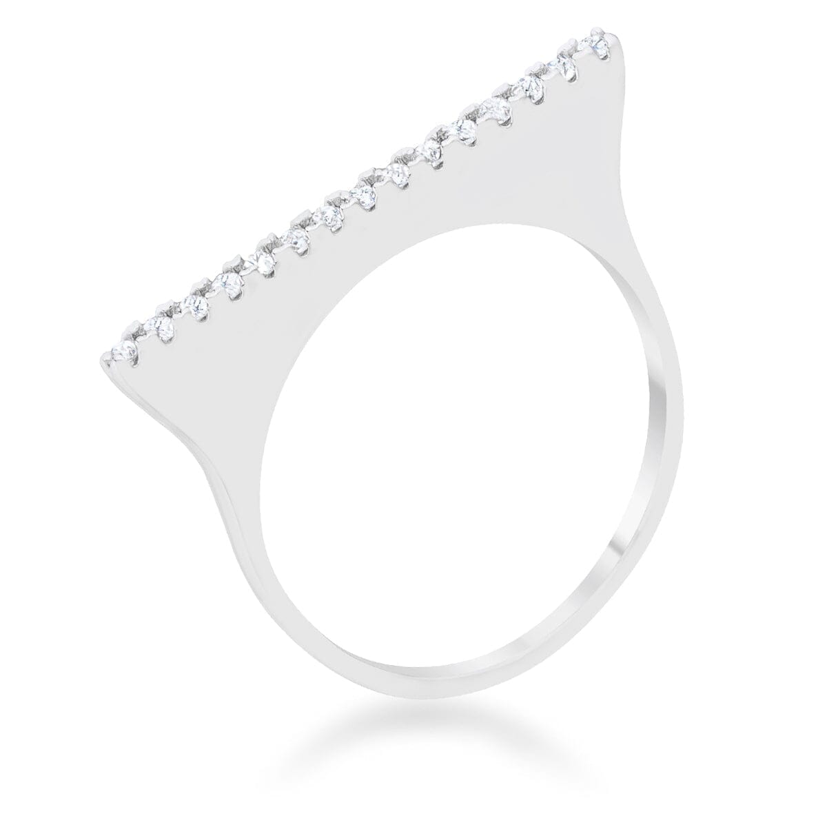 Karolina 0.2ct Cubic Zirconia Rhodium Contemporary Simple Ring