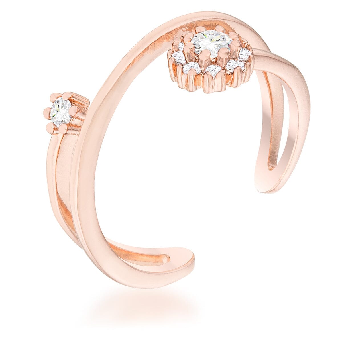 Krista 0.25ct Cubic Zirconia Rose Gold Abstract Wrap Ring Rings Das Juwel