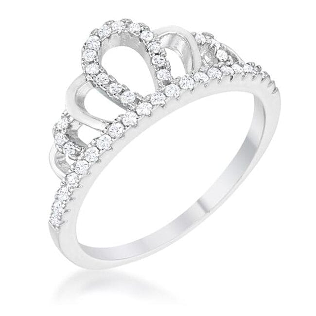 Madeline 0.2ct Rhodium Simple Crown Ring Rings Das Juwel