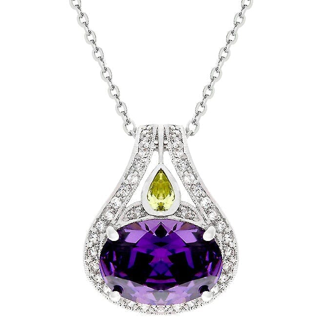 Majestic Amethyst Cubic Zirconia Pendant Pendants Das Juwel