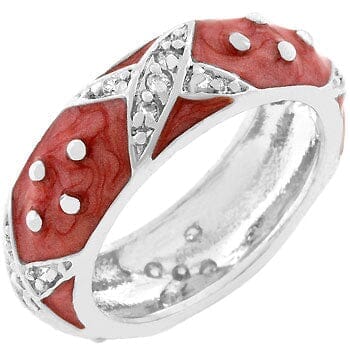 Marbled Pink Enamel Ring Rings Das Juwel