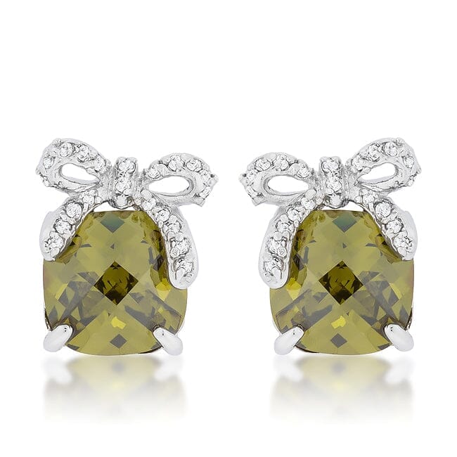 Olivine Drop Earrings with Bow Earrings Das Juwel