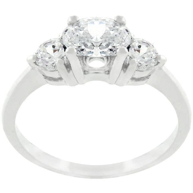Oval Serenade Triplet Ring in Silvertone Finish Rings Das Juwel