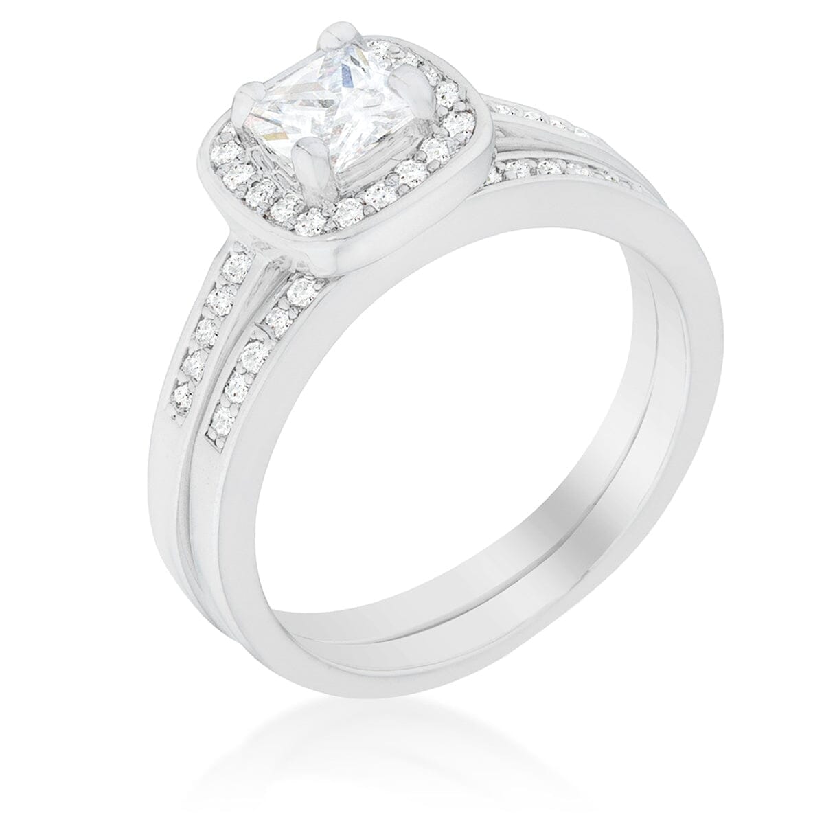 Pave Cushion Wedding Ring Set Rings Das Juwel