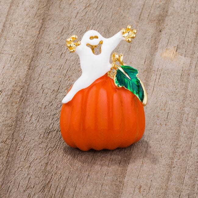 Pumpkin And Ghost Brooch With Crystals Brooches Das Juwel