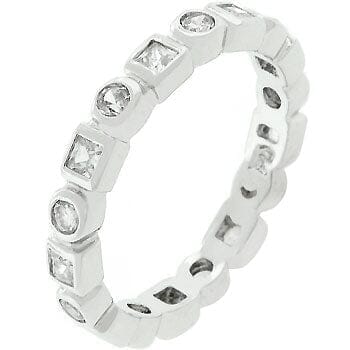 Rhodium Plated Eternity Stackable Band Rings Das Juwel