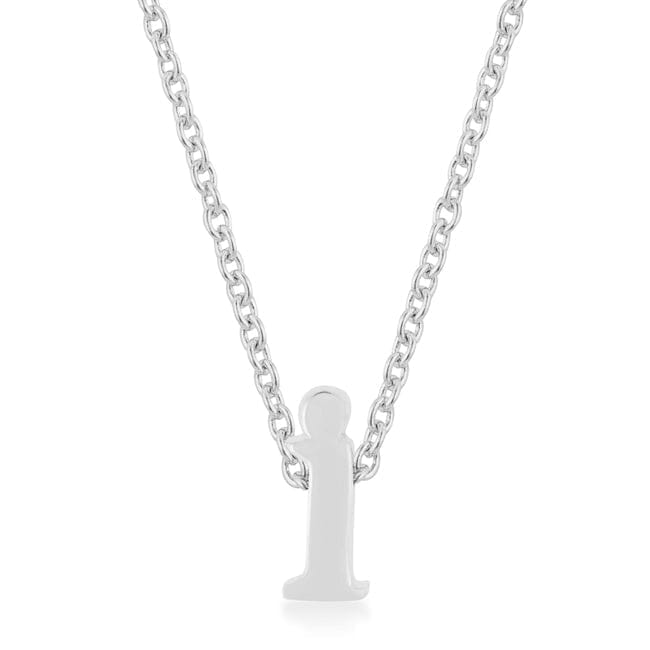 Rhodium Plated Finish Initial I Pendant Pendants Das Juwel