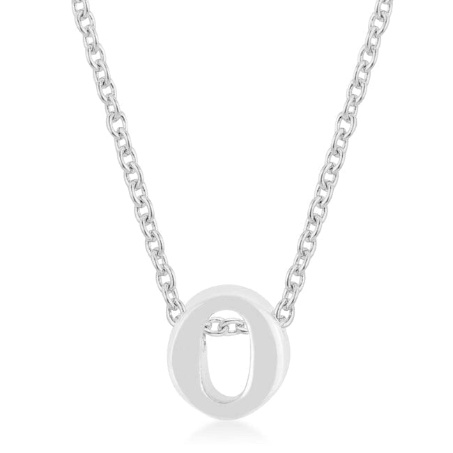 Rhodium Plated Finish Initial O Pendant Pendants Das Juwel