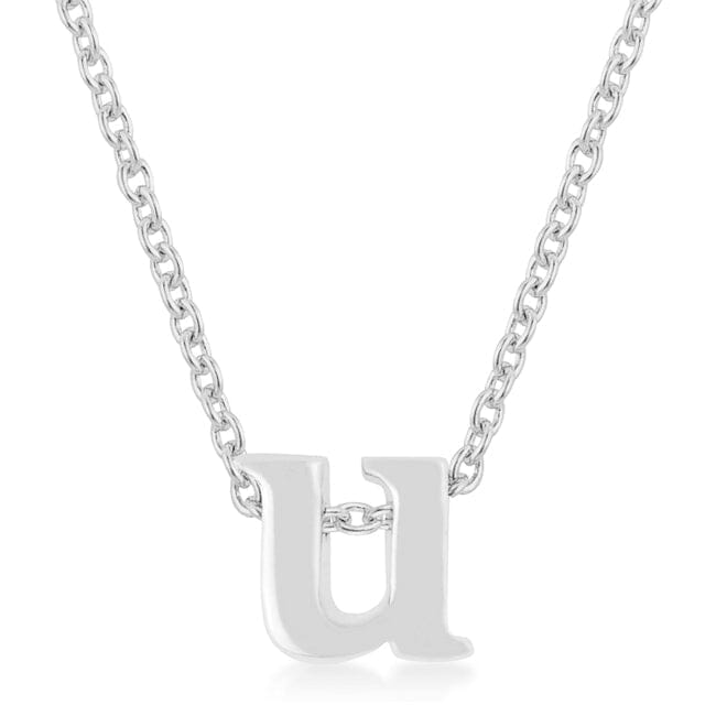 Rhodium Plated Finish Initial U Pendant Pendants Das Juwel