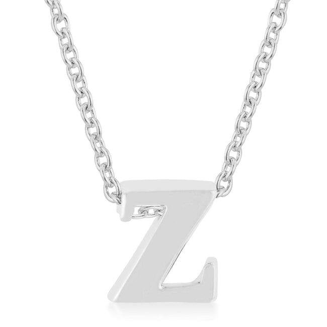 Rhodium Plated Finish Initial Z Pendant Pendants Das Juwel