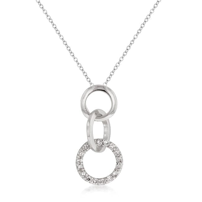 Rhodium Plated Finish Triplet Hoop Pendant Pendants Das Juwel