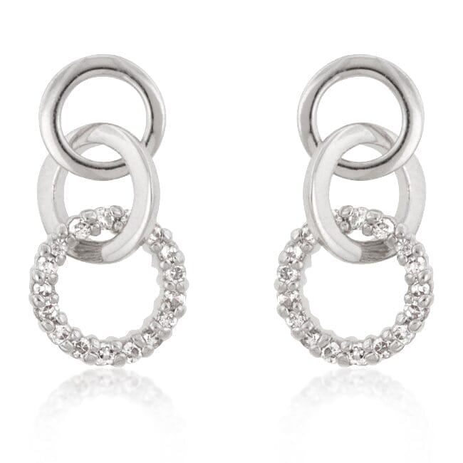 Rhodium Plated Finish Triplet Hooplet Earrings Earrings Das Juwel