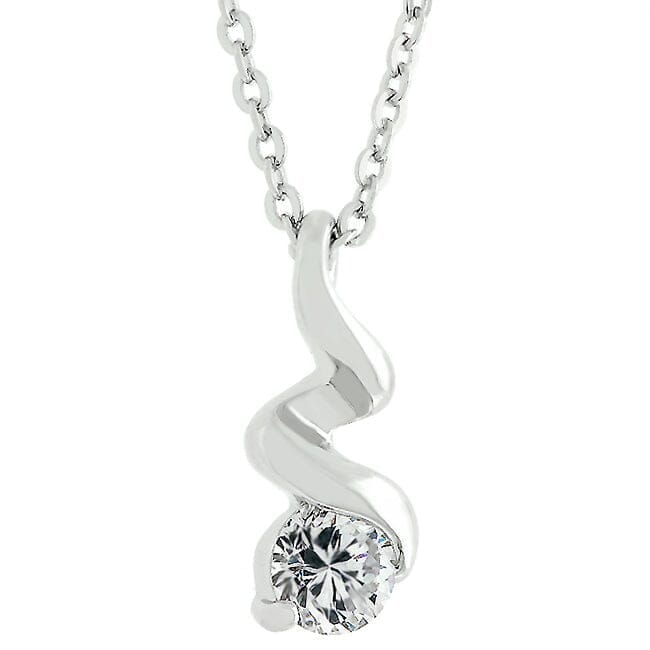 Rhodium Plated Finish Twist Pendant Pendants Das Juwel
