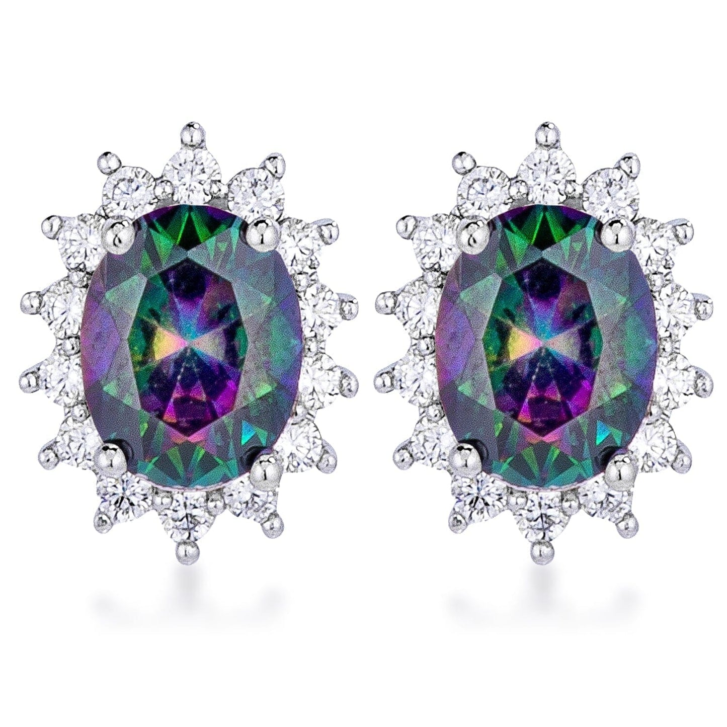 Rhodium Plated Mystic Petite Royal Oval