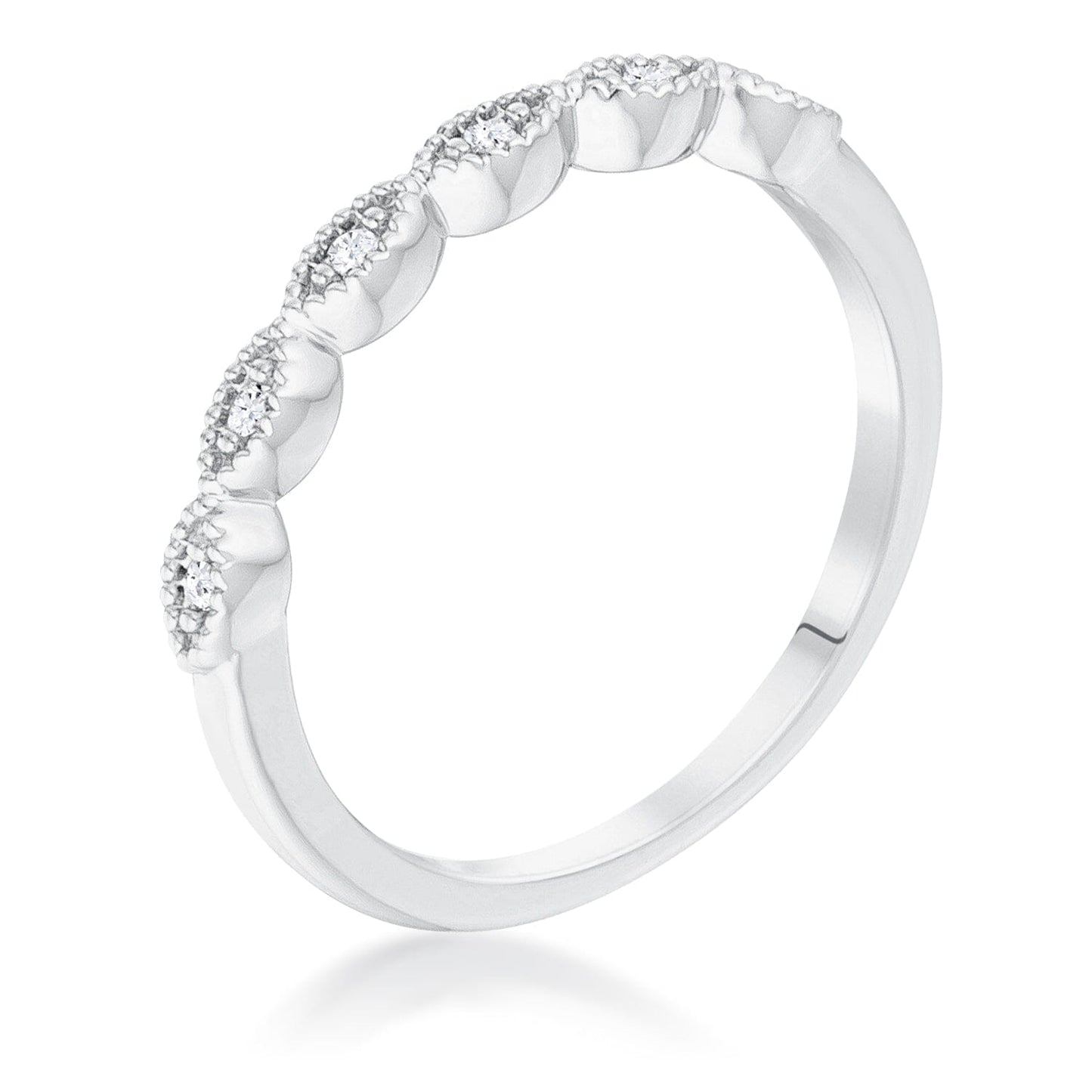 Rhodium Plated Sextus Marquise Delicate Stackable Ring Rings Das Juwel
