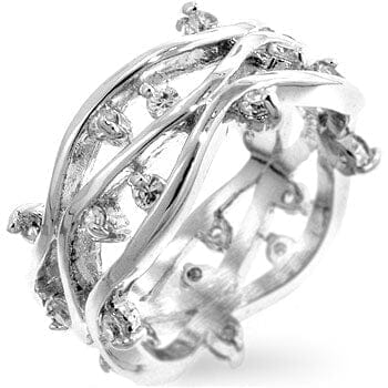 Rhodium Plated Zircon Vines Ring Rings Das Juwel